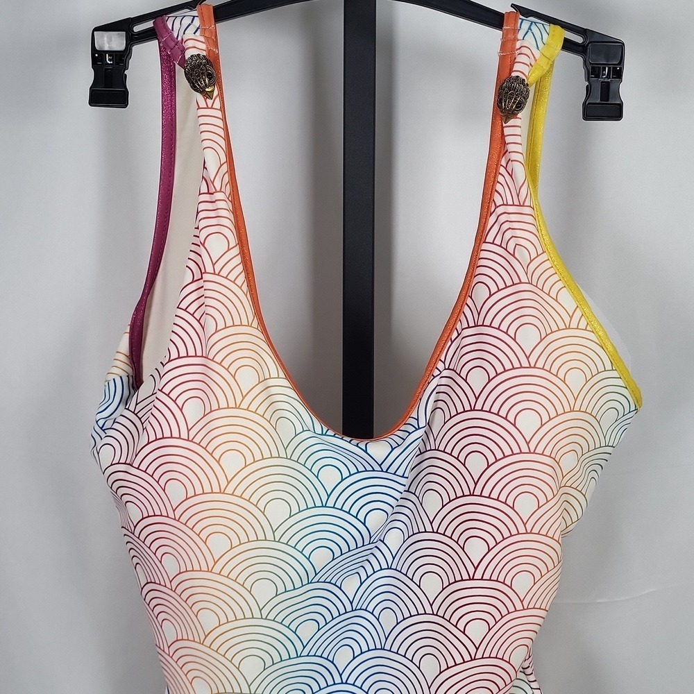 Kurt Geiger SouthBank Scoop Neck High Leg One Piece Swimsuit L NWT - Picture 4 of 10